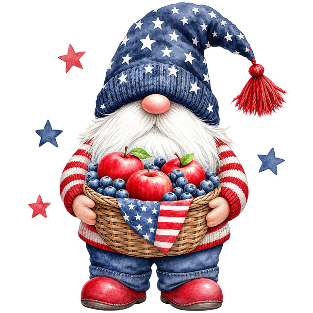 Gnome in patriotic outfit cotton fabric panel