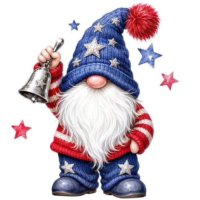 Gnome in patriotic outfit cotton fabric panel