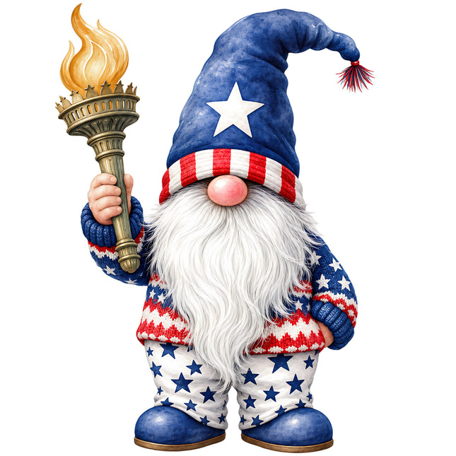 Gnome in patriotic outfit cotton fabric panel
