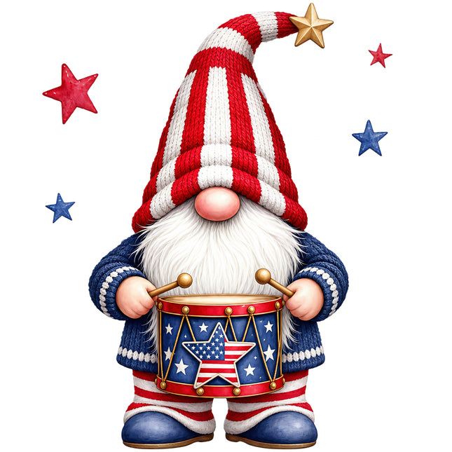 Gnome in patriotic outfit cotton fabric panel