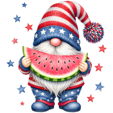 Gnome in patriotic outfit cotton quilt block