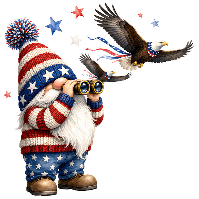 Gnome in patriotic outfit cotton quilt block