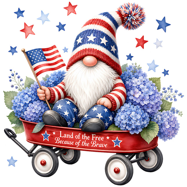 Gnome in patriotic outfit cotton quilt square