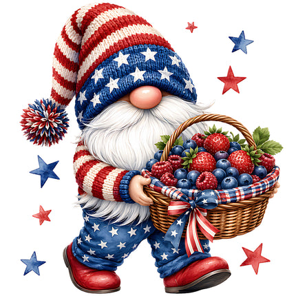 Gnome in patriotic outfit cotton quilt square