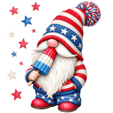 Gnome in patriotic outfit cotton quilt square