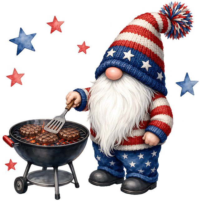 Gnome in patriotic outfit cotton quilt square