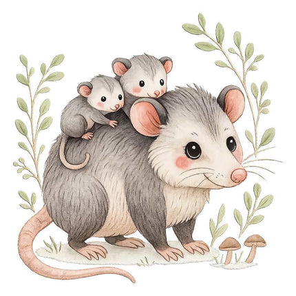 Possum 100% Cotton Fabric Panel Block Quilt Square FLIP-AQ125