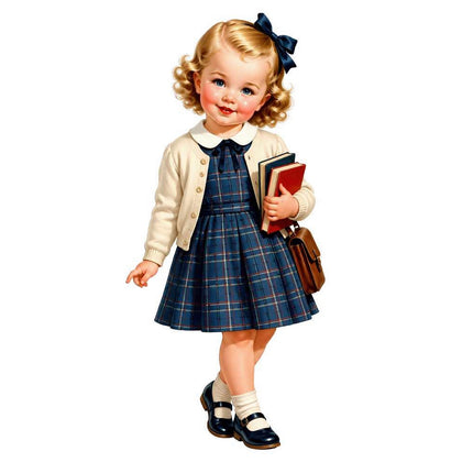 1950's Style Girl 100% Cotton Fabric Panel Block FLIP-AQ134