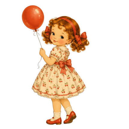 1950's Style Girl 100% Cotton Fabric Panel Block FLIP-AQ135