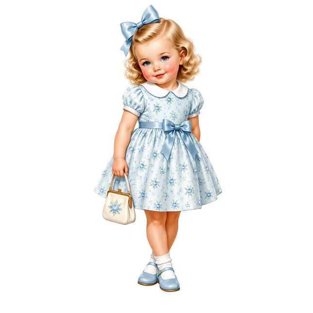 retro 1950s toddler fabric panel