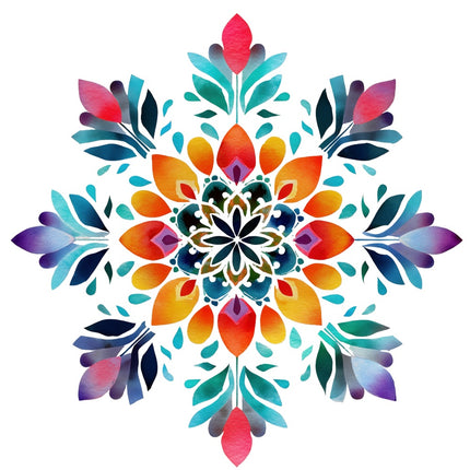 folk snowflake fabric panel