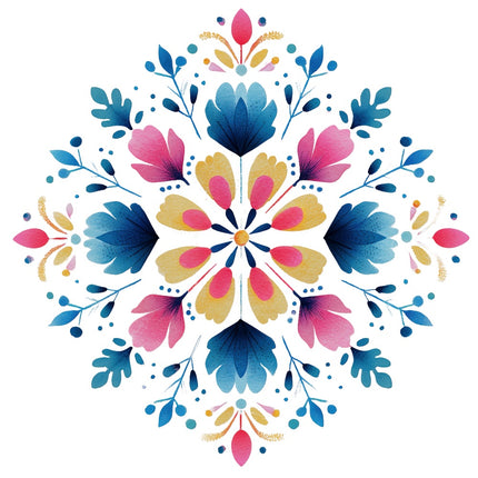folk snowflake quilt block
