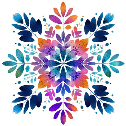 folk snowflake fabric panel