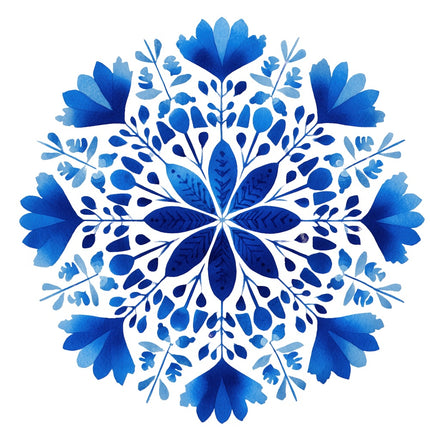 folk snowflake fabric panel