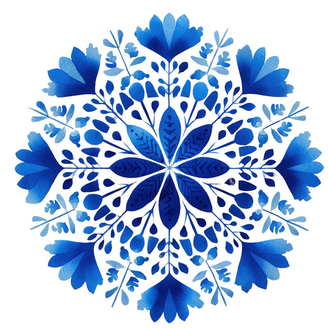 folk snowflake fabric panel