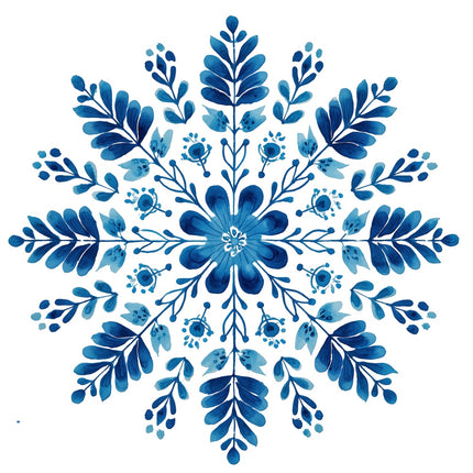 folk snowflake fabric panel