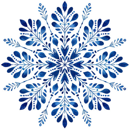 folk snowflake fabric panel
