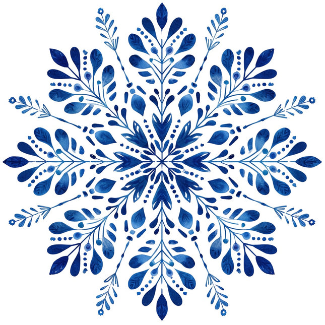 folk snowflake fabric panel