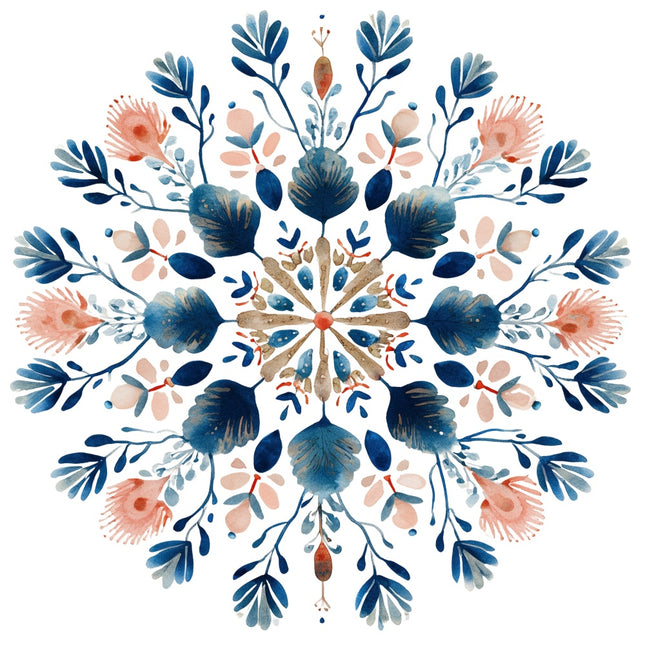 folk snowflake fabric panel