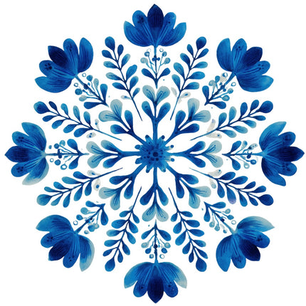 folk snowflake fabric panel
