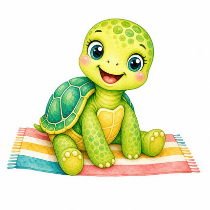 Beach Turtle 100% Cotton Fabric Panel Block Quilt Square FLIP-AQ1529