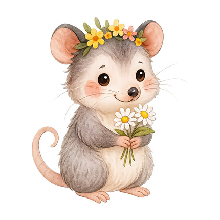 cute possum fabric panel