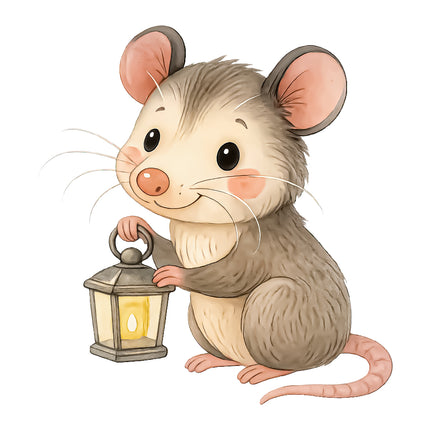 cute possum fabric panel