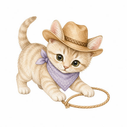 western cat fabric panel