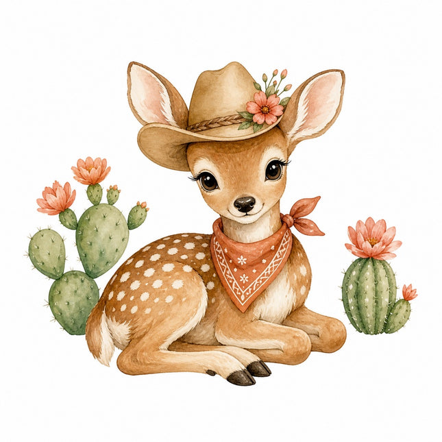 cowboy deer fabric panel