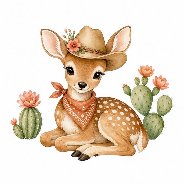 western deer fabric panel