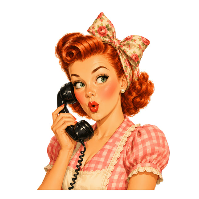 1950s style housewife pin up girl quilt block
