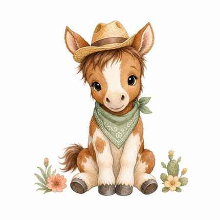 cowboy horse fabric panel