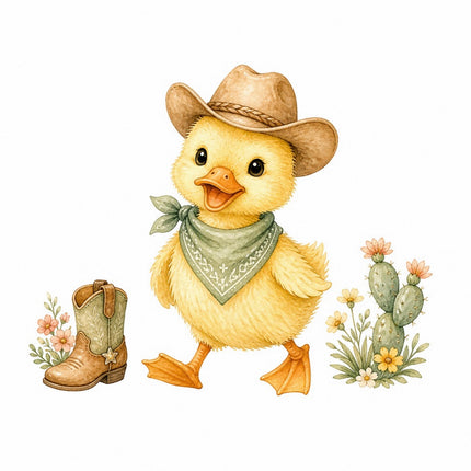 Cowboy Western Duck 100% Cotton Fabric Panel Block FLIP-AQ1627