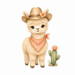 cowboy llama fabric panel