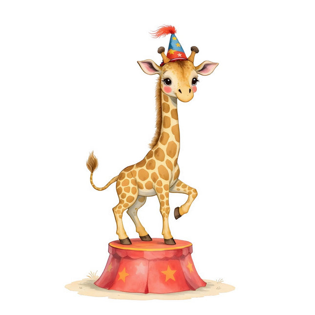 Circus Giraffe 100% Cotton Fabric Panel Block FLIP-AQ1633