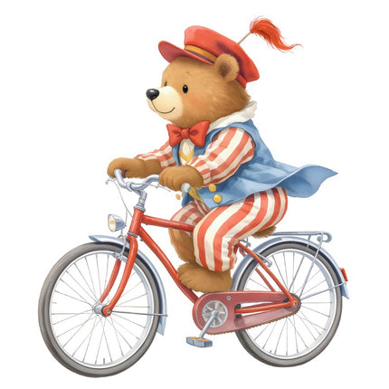 Circus Bear 100% Cotton Fabric Panel Block FLIP-AQ1638