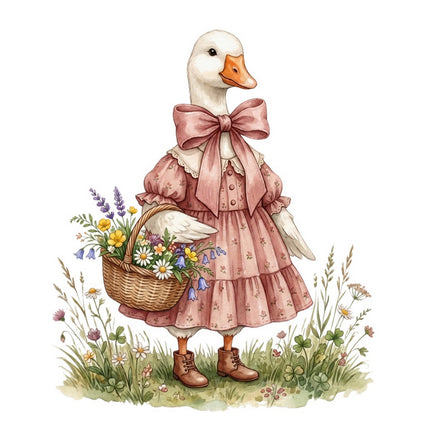 Cottage Goose 100% Cotton Fabric Panel Block Quilt Square FLIP-AQ1663