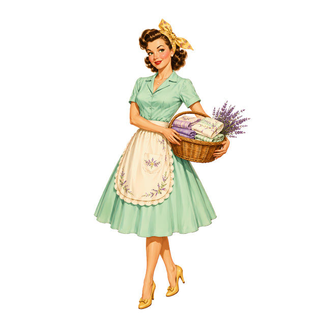 1950s style housewife fabric panel