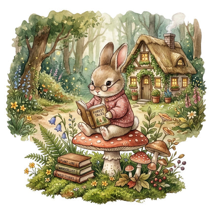 fairytale rabbit fabric panel