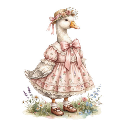 cottagecore goose fabric panel