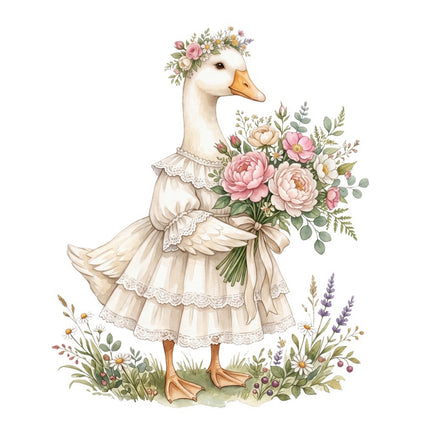 cottagecore goose fabric panel