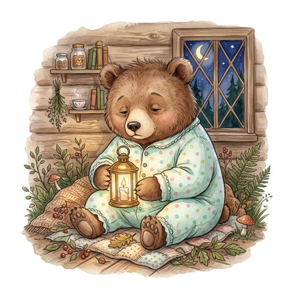 cottage bear quilt block