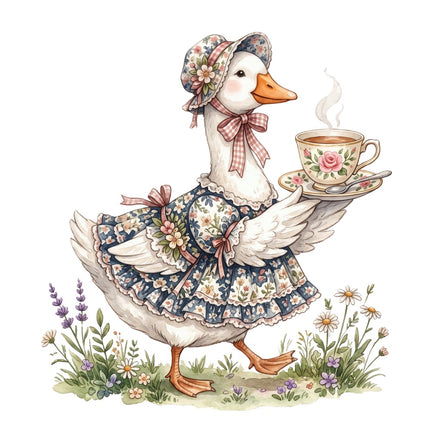 cottage goose fabric panel