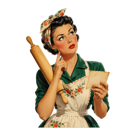 1950s style housewife fabric panel