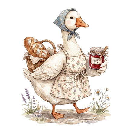 cottage goose fabric panel