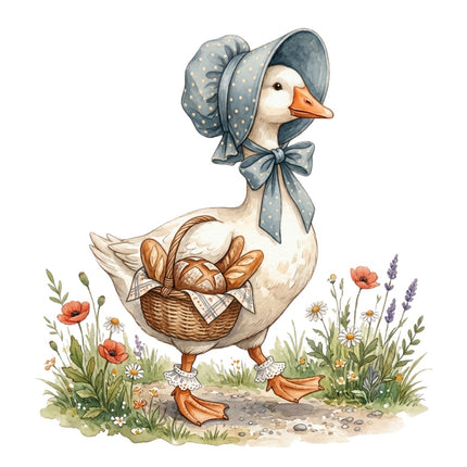 cottage goose fabric panel