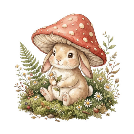 cottagecore rabbit fabric panel