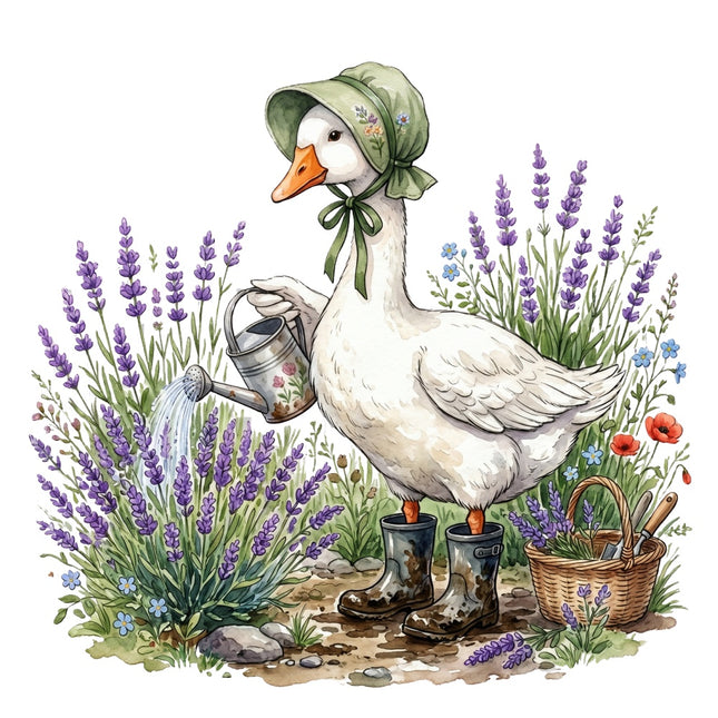 cottage goose fabric panel