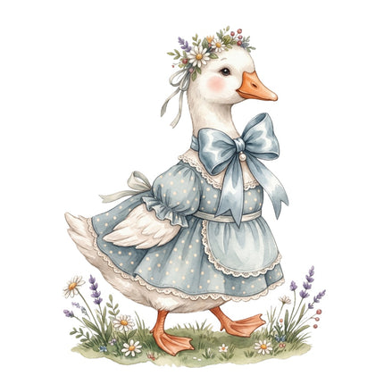 cottage goose fabric panel