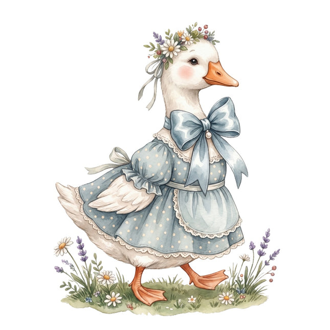 cottage goose fabric panel